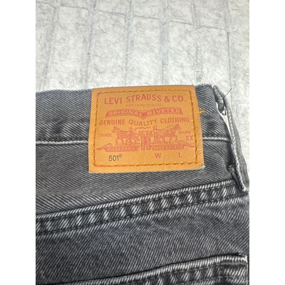 Levis‎ 501 Original Fit Jeans Mens 27x30 Washed Black Straight Leg Button Fly